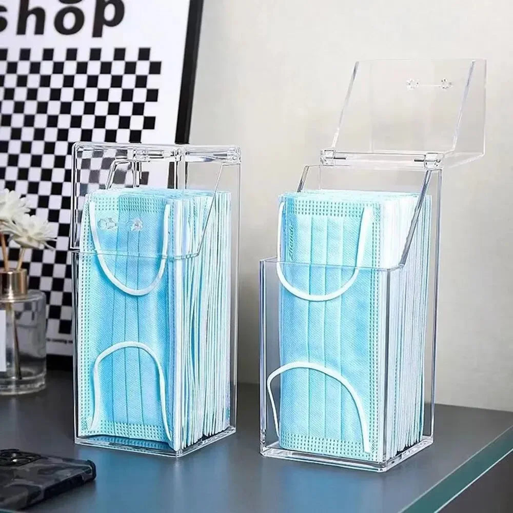 1/3PCS Transparent Mask Storage Box With Cover Dust Mouth And Nose Cover Door Desk Entrance Mask Box