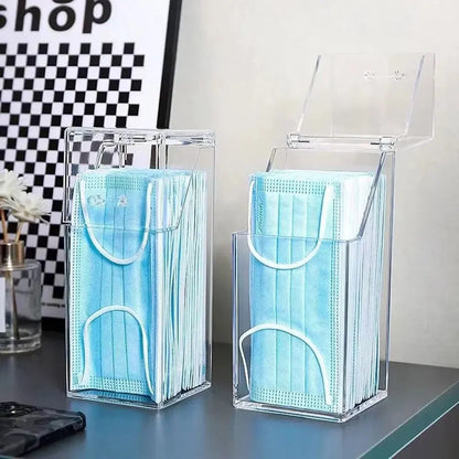 1/3PCS Transparent Mask Storage Box With Cover Dust Mouth And Nose Cover Door Desk Entrance Mask Box