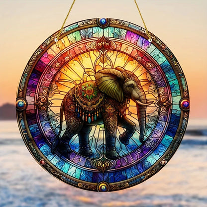 1pc Elephant Suncatcher - 2D Acrylic Window Hanging for Home & Garden Decor