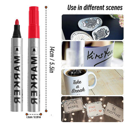 Permanent Paint Markers Waterproof Black Quick Drying Oil Based Pen