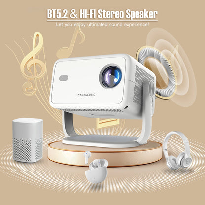 Magcubic 650ANSI L018 4K Projector Native 1080P Home Cinema Auto Focus Keystone Android 11 WiFi6 Portable Projector for Outdoor
