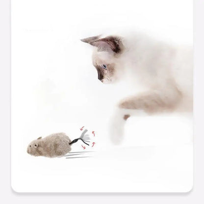 Fun Plush Mouse Cat Toy Lifelike Running Mouse for Pets Random Color