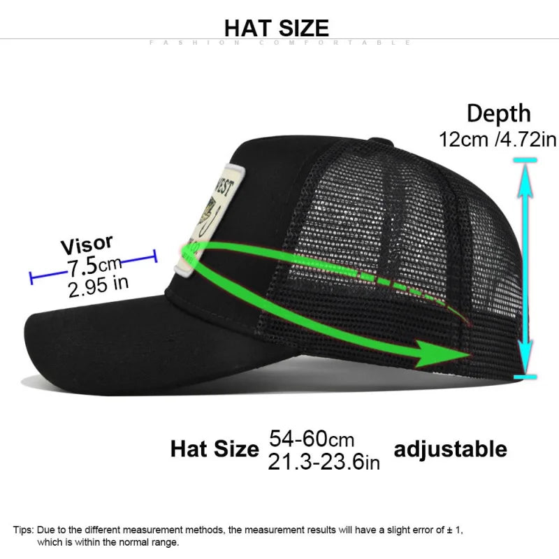 Sports Fishing Snapback Mesh Baseball Cap Trucker Hat Outdoor Cycling
