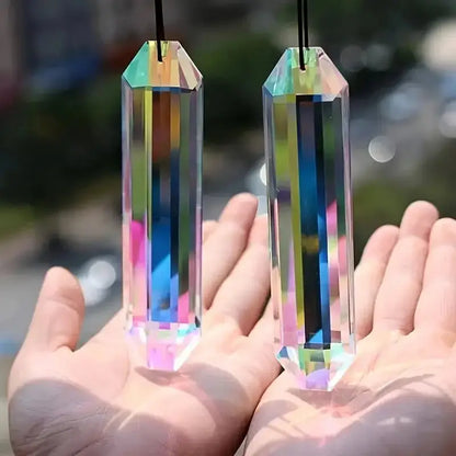 2-pcs Sun Catcher Window Prism Pendant Rainbow Hanging Ornament for Home and Garden