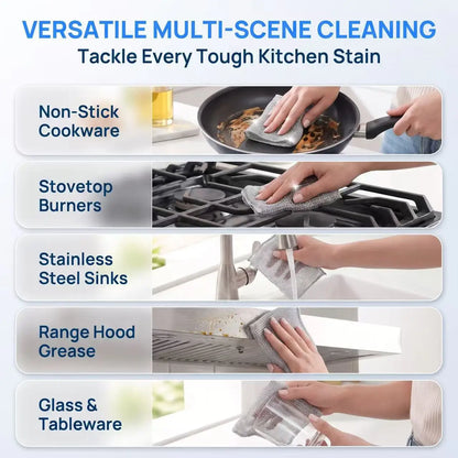 Multi-Pack Heavy‑duty mesh cleaning cloths for dishes pans sinks and stovetops