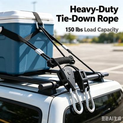 2PCS Heavy Duty Adjustable Ratchet Rope Hangers, 150lb Capacity, Tent Cargo Ties