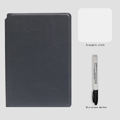 A5 Reusable Whiteboard Notebook Set with Whiteboard Pen Erasing Cloth use as Memo Pad, Weekly Planner, Portable Stylish Office