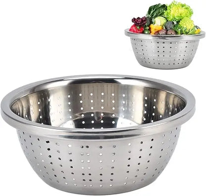 Vegetable Washing Basket, Drain Holes Stainless Steel Colander, Strainer Washing Basket for Drainage Basin, Rice Sieve and Stora