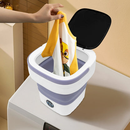 Mini Foldable Washing Machine 12L Capacity Pure Copper Motor 3 Washing Modes Easy To Move for Baby Clothes Underwear