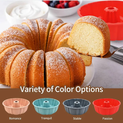 2 Pack Silicone Bundt Cake Pan Nonstick10 Inch Silicone Cake Molds Pound Cake Pan Baking Pan for Jello Gelatin Cake Brownie and