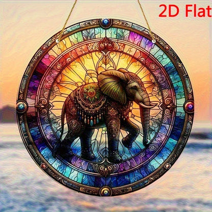 1pc Elephant Suncatcher - 2D Acrylic Window Hanging for Home & Garden Decor