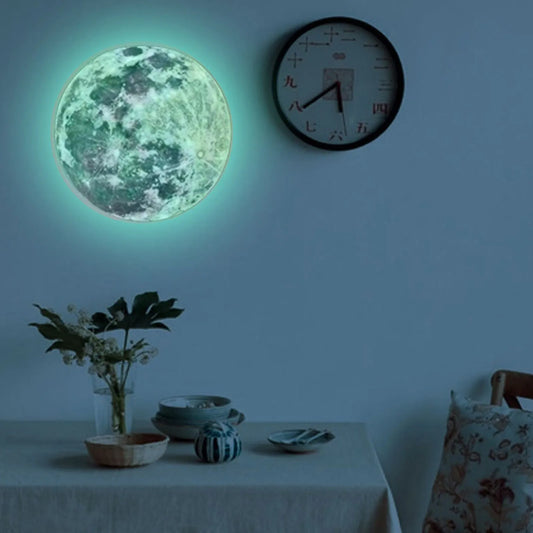 20cm3d Moon Fluorescent Wall Sticker Pvc Removable Luminous Sticker Creative Children'S Room Decoration Astronomy Enlightenment
