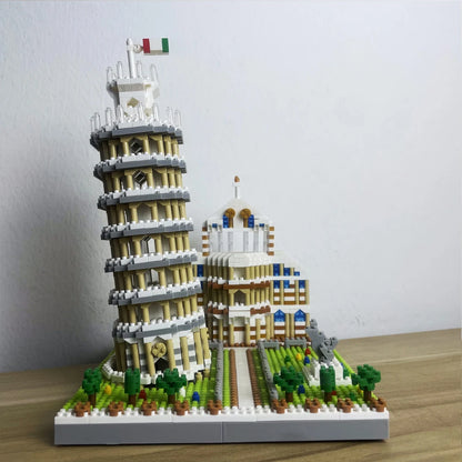 Leaning Tower of Pisa Micro Mini Building Blocks Toys-Cubicle and Home Décor,Historical Enthusiasts'Collectible,Educational