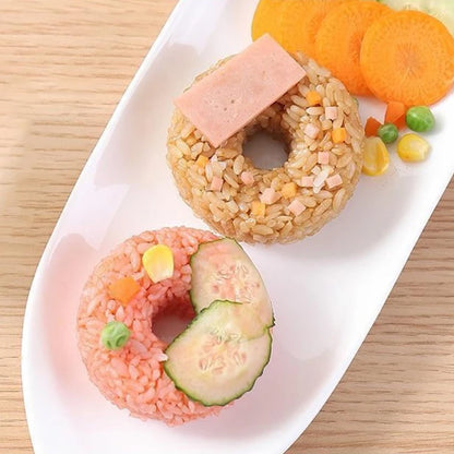2PCS Creative Sushi Donut Shape Maker Rice Ball Mold Home Non-Stick Rice Mold