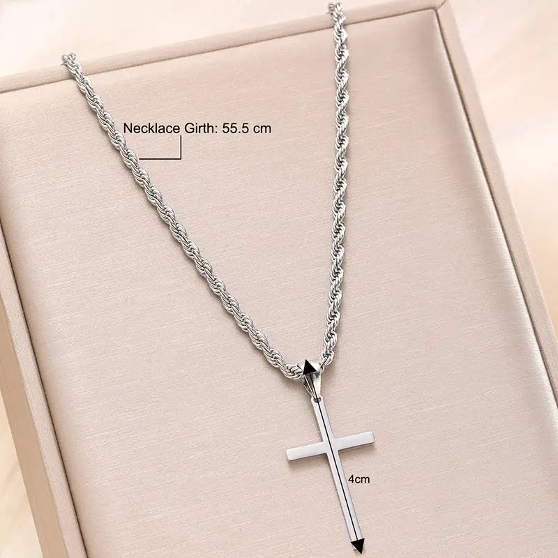 New Stainless Steel Cross Pendant Necklace Minimalist Gold Color