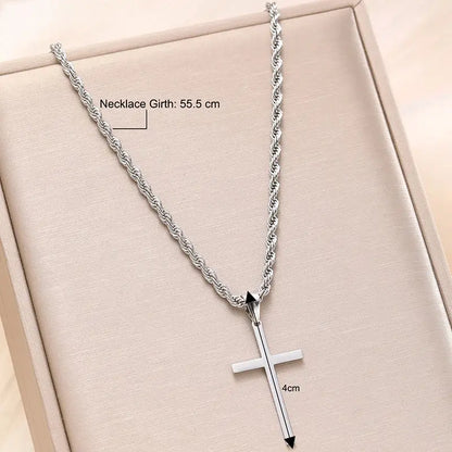 New Stainless Steel Cross Pendant Necklace Minimalist Gold Color