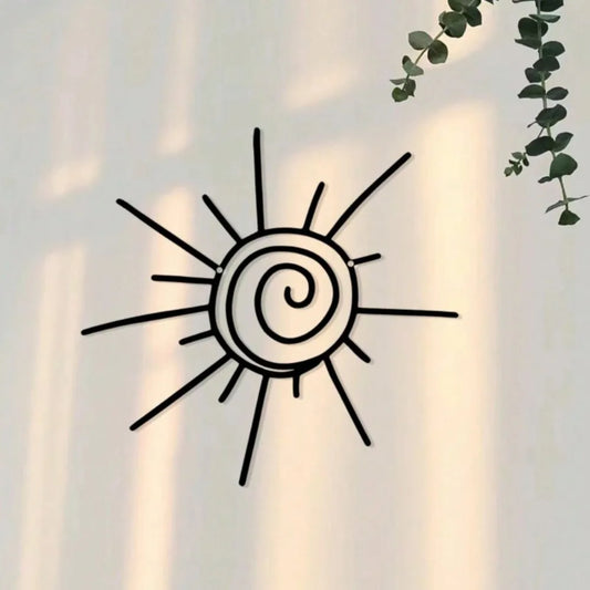 Handmade Bohemian Sun Burst Metal Wall Art - Exquisite Transverse Sunburst Hanging, Beach-Inspired Indoor/Outdoor Decor