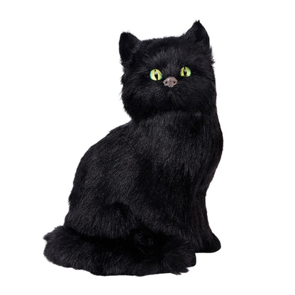 Halloween Black Cat Figurines Set of 3 Spooky Decorations for Home Office Party Miniature Cat Ornaments for Table Display