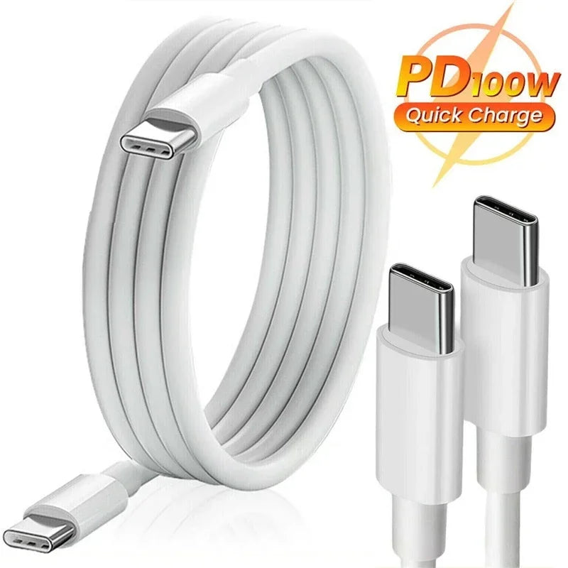 PD 100W 60W USB C to C Cable Fast Charge Data Cable for MacBook iPad iPhone Huawei Samsung Xiaomi Type C to Type-C Data Line