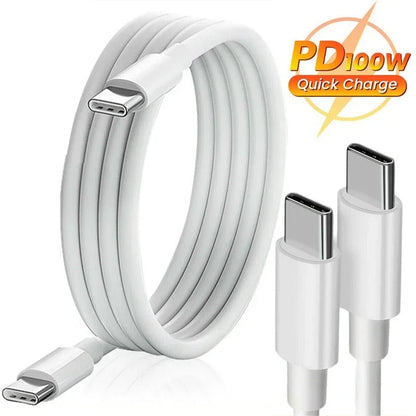PD 100W 60W USB C to C Cable Fast Charge Data Cable for MacBook iPad iPhone Huawei Samsung Xiaomi Type C to Type-C Data Line