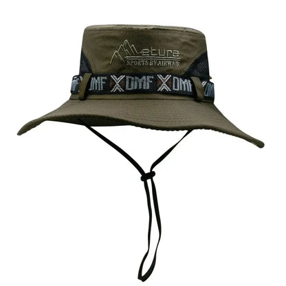 Bucket Hat Outdoor UV Protection Wide Brim Safari Hiking Sun Mesh Cap Unisex