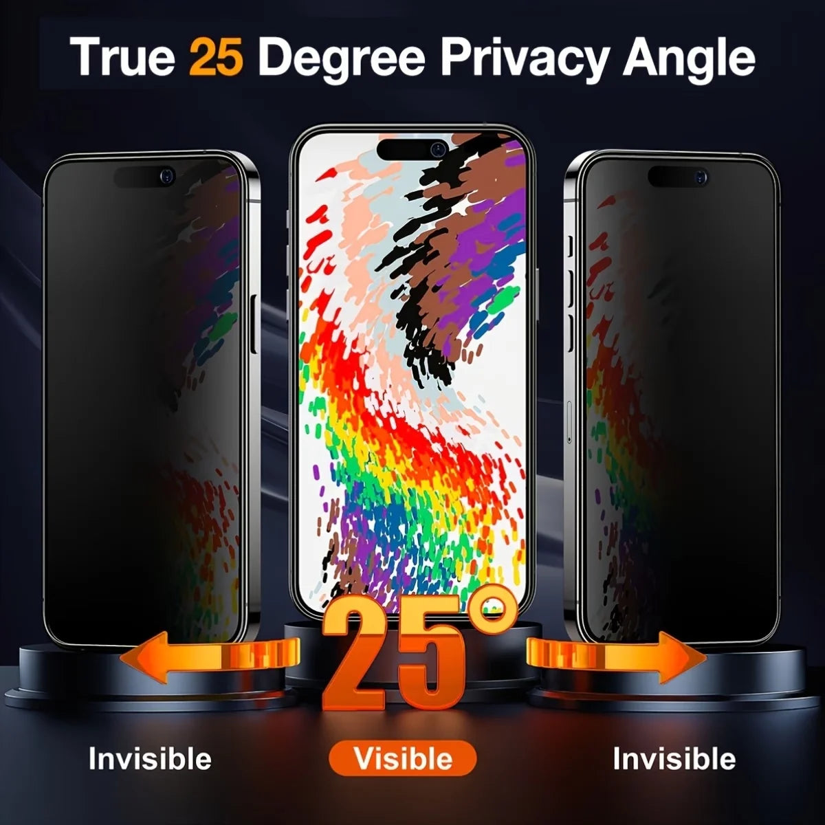 3 pieces of fully covered frosted privacy screen protector, scratch resistant, easy to install, bubble free, suitable for iPhone 17 Pro Max/17Air/16 Pro Max/16 Plus/16E/iPhone 15 Pro Max/14/13 Mini/12/11/  series