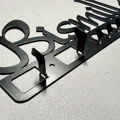 Islamic Decorative Metal Key Holder Wall Art - Delightful Arab-Style Bathroom Decor, Muslim Gift, Geometric Calligraphy Design