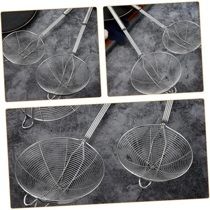 Stainless Steel Slotted Spoon with Hanging Hook Versatile Kitchen Strainer for Pasta Noodles and Frying Ergonomic Design and Ea