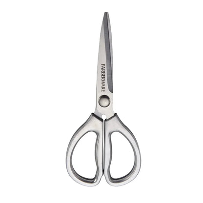 Classic 2 Piece Stainless Steel Kitchen Shear Scissor Set with Metallic Finish and Vibrant Red Handles for Efficient Cutting Pe