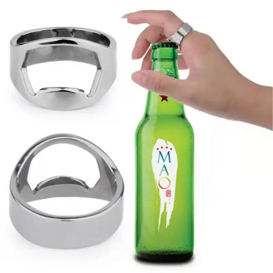 Stainless Steel Ring Bottle Opener Mini Beer Can Openers Finger Bar Tool Gadget