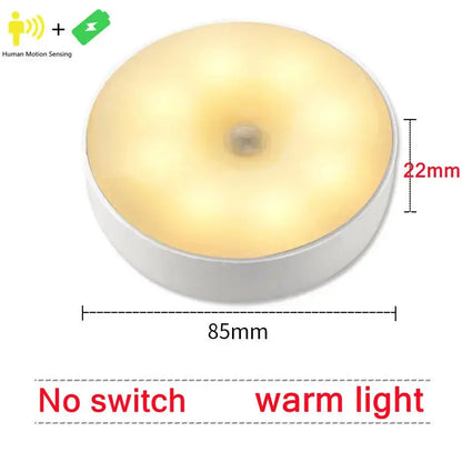 Motion Sensor Light Led USB Nightlights Rechargeable Lamp for Bedroom Staircase Hallway Wardrobe Cupboard Lighting