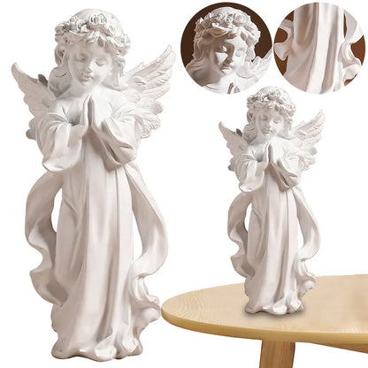 Praying Angel Figurine European Style Cute Angel Ornaments Waterproof Desktop Angel Decor Outdoor Garden Decor
