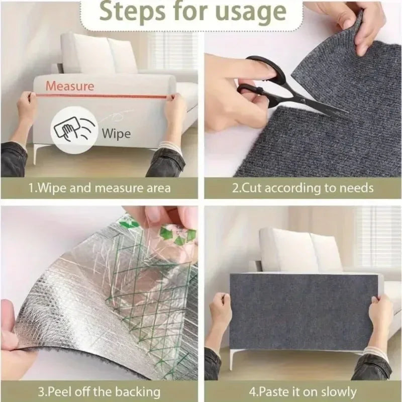 Trimmable Self-Adhesive Carpet Cats Scratch Board Wall Anti-Scratch Sofa Diy Cats Scratch Board Sofa Protection Paws Sharpen