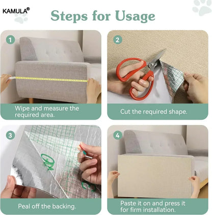 Wall Self-Adhesive Pet Scratch Furniture Protector DIY Cats Scratch Protection Paws Sharpen Trimmable Carpet Cats Scratch Board