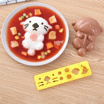 4PCS DIY Sandwich Rice Ball Mold Cartoon Marine Animals Sushi Mold Kitchen Gadgets Baby Kids Breakfast Sushi Bento Accessories