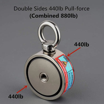 Double Sided 300-500KG Magnet Fishing Kit Neodymium Magnets Rope Claw Gloves Glue Plastic Shovel Bag Magnetic Recovery Salvage