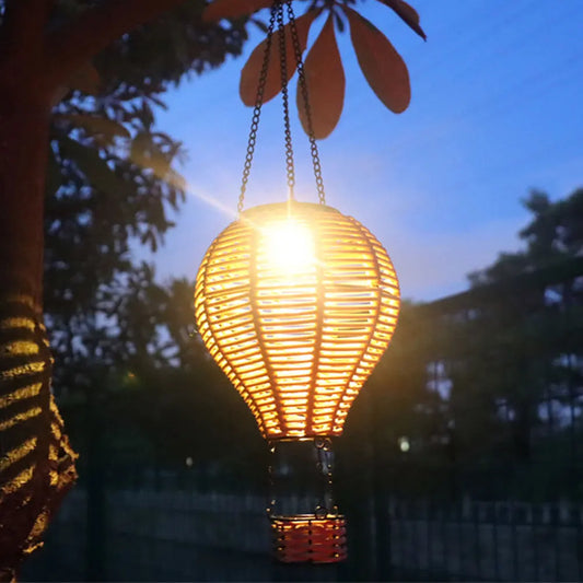 Solar Hot Air Balloon Lantern Hanging Solar Lantern Outdoor Lights Waterproof Lanterns Garden Patio Yard Party Decor