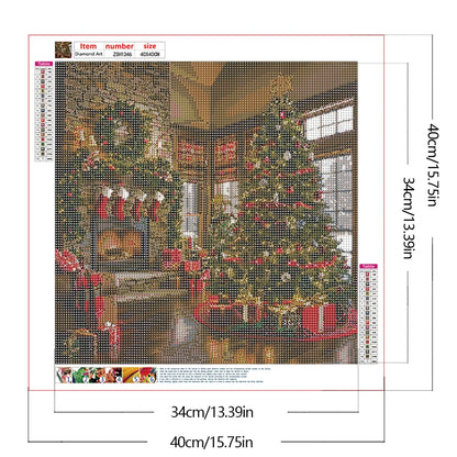 5D DIY Full Round Drill Diamond Painting Xmas Kit Home Decor Art Craft 40x40cm