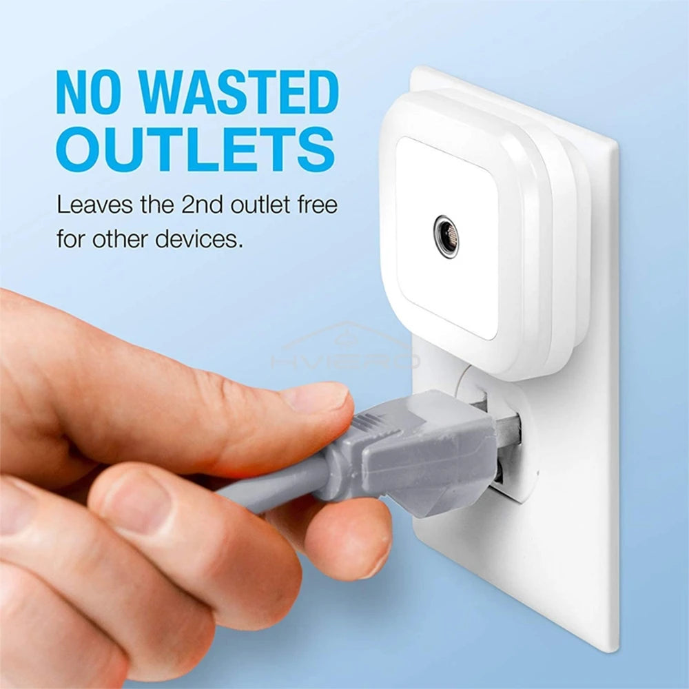 LED Night Lights Motion Sensor Smart Bulbs Plug Operated Bedside Square Wall Lamps Room Hallway Pathway Toilet Homes Lighting