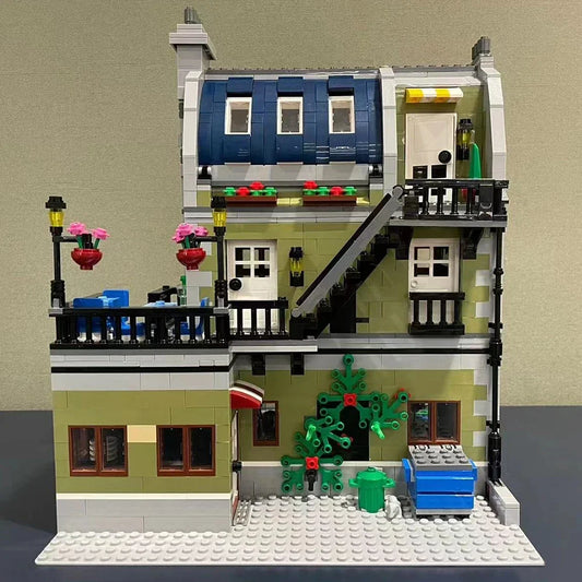 Creative Expert ParisianRestaurant Street View Building Blocks Assembly Model Sets Bricks Toys Decor Gift For Kids Adults 10243