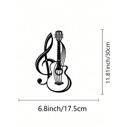 1PC Black Metal Guitar Wall Art (Wall Sculpture) |Creative Iron Hanging for Home | Music Lover Gift | Halloween & Christmas Gift