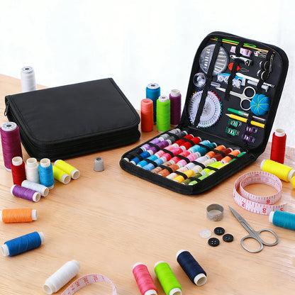 Complete Sewing Kit with Threads Needles Scissors Tape Measure Buttons Portable Travel DIY Embroidery Handwork Sewing Tool Set