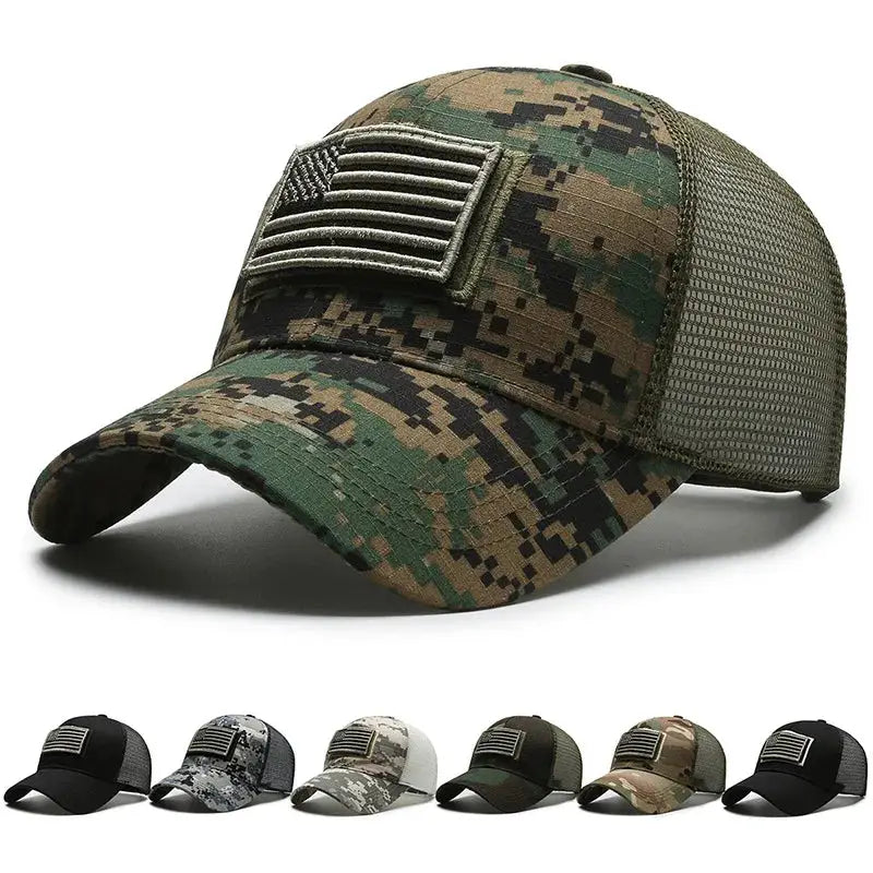 American Flag Camouflage Baseball Cap Breathable
