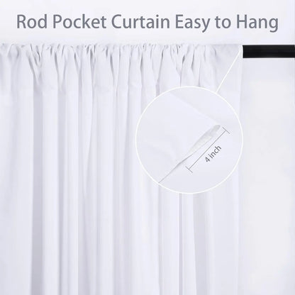 20x10 ft Wrinkle Free White Backdrop Curtains for Parties, Polyester Photo Backdrop Drapes 4 Panels 5x10ft for Wedding Birthday
