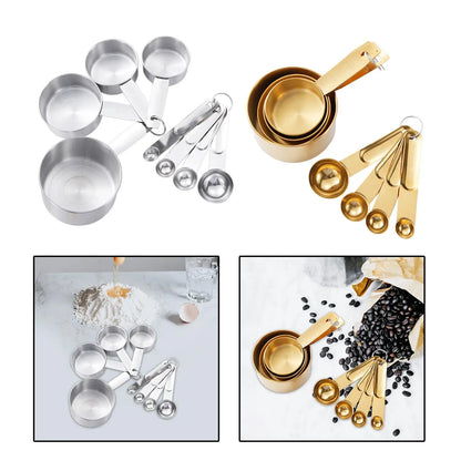 8x Measuring Cups and Spoons Set Tablespoon Kitchen Coffee Measure Set Measuring