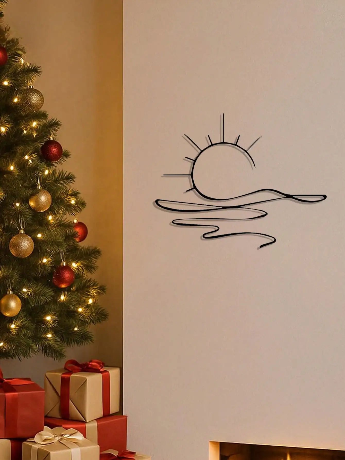 "Minimalist Sunrise Metal Wall Art – Abstract Sun Design | Modern Decor | Housewarming & Wedding Gift"
