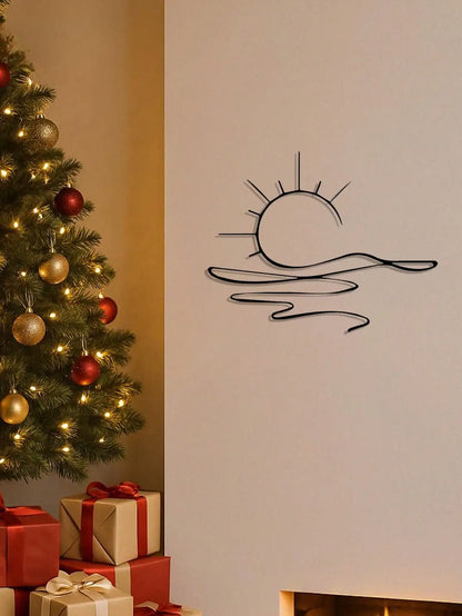 "Minimalist Sunrise Metal Wall Art – Abstract Sun Design | Modern Decor | Housewarming & Wedding Gift"