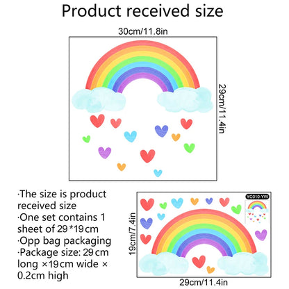 Cartoon Rainbow Luminous Wall Stickers Glow In The Dark Fluorescent Cloud Heart Wall Decal For Baby Kid Rooms Nursery Home Decor