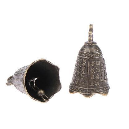 2Pcs Retro China's Mini Bronze Sculpture Pray Buddha Feng Shui Bell Home Garden Decorative Wind Bells Car Pendant Accessories