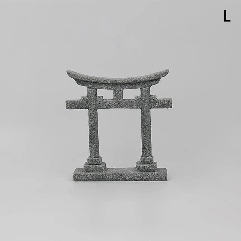 Torii Gate Japanese Aquarium Decor Miniature Ornament Garden Shrine Shinto Landscape Sandstone Micro Decoration Simulation